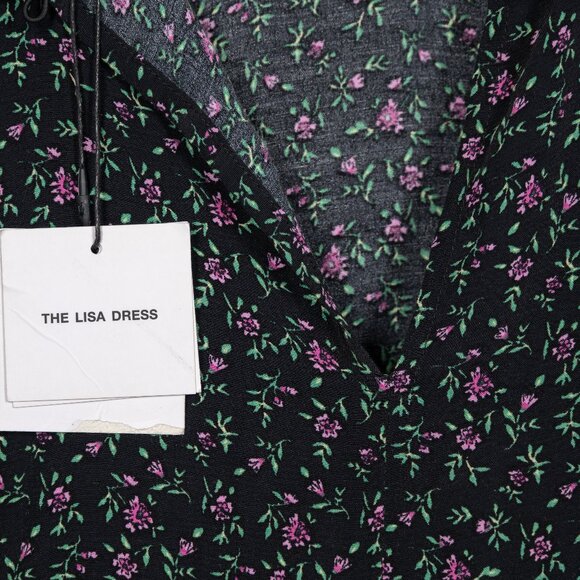 ZARA Revolve Women's M Mini Dress Black Floral Sleeves “The Lisa” Ruffle NWT - Picture 3 of 11